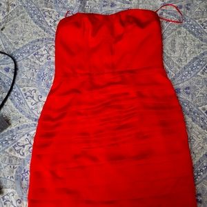 Red satin dress by Express